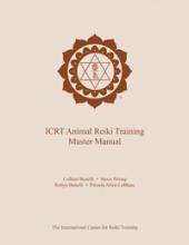 Beige “ICRT Animal Reiki Training Master Manual” cover with a brown original ICRT logo and authors listed below the title.