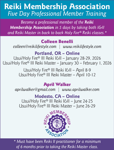 5 Day RMA Pro Training Winter 2025 Reiki News Magazine Ad